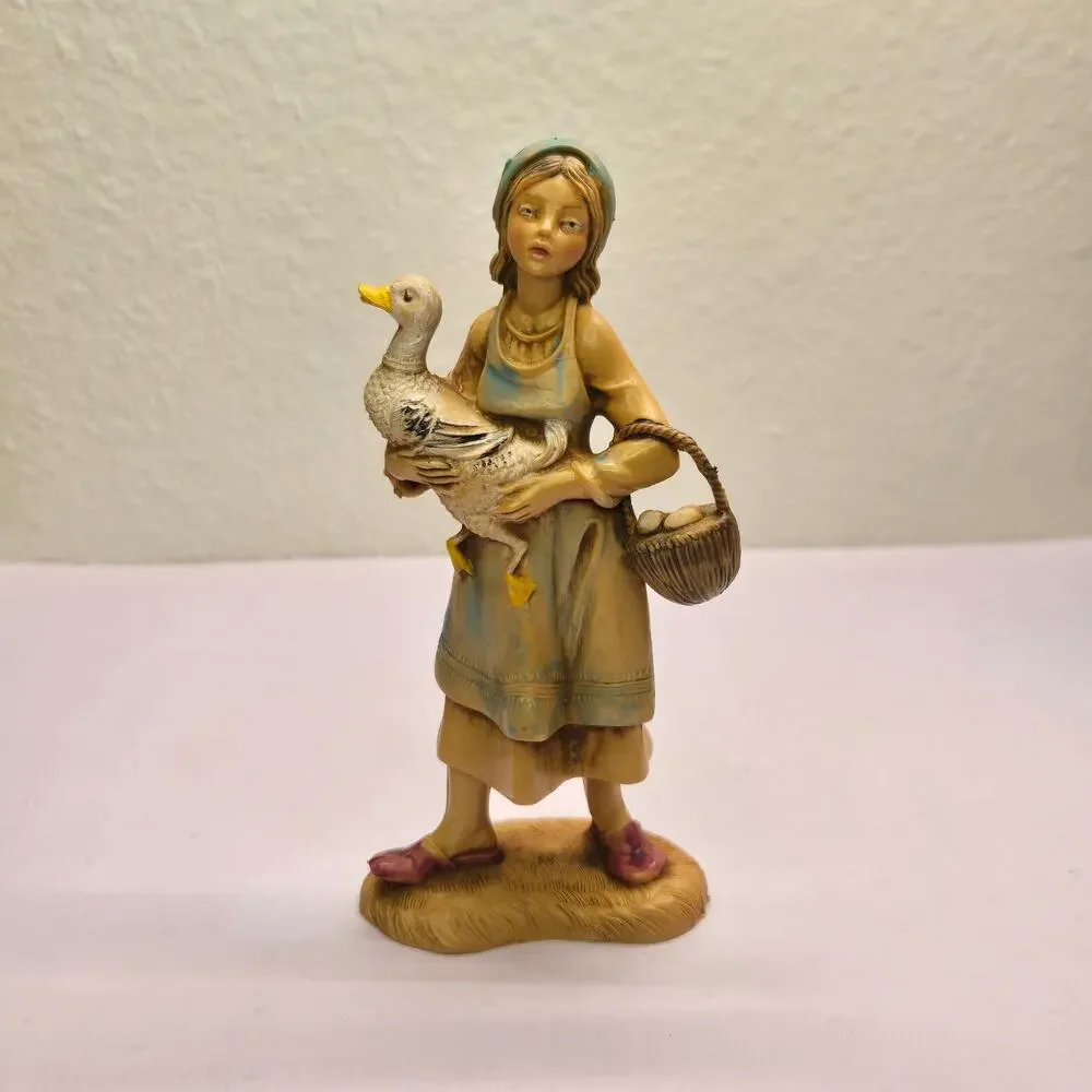 Vintage Fontanini Italy 110 Deborah Woman with Goose Girl Figurine Nativity 5